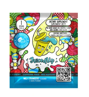 Suplement diety JuicedUp bezkofeinowy o smaku Poziomki 1 porcja
